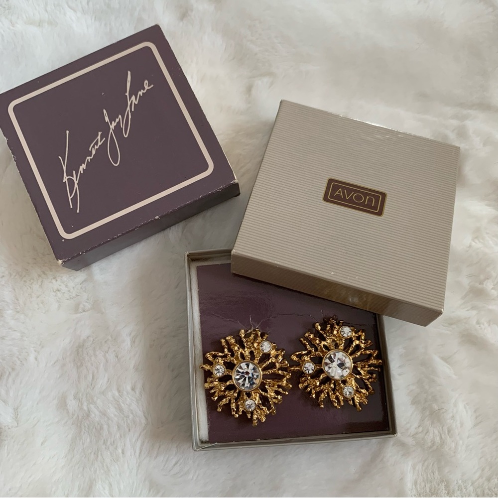 Vintage 1992 Kenneth Jay Lane Regal Riches Collection Earrings Avon